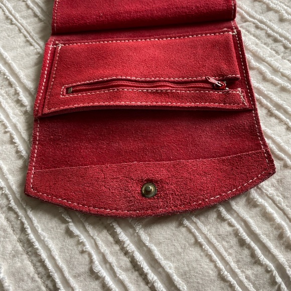 Red Suede Wallet - Picture 6 of 6